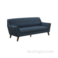 Wohnzimmer Three Seat Blue Stoff Freizeitsofa